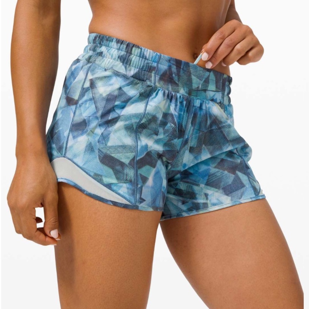 lululemon athletica Blue Patterned Athletic Shorts - Picture 2 of 5